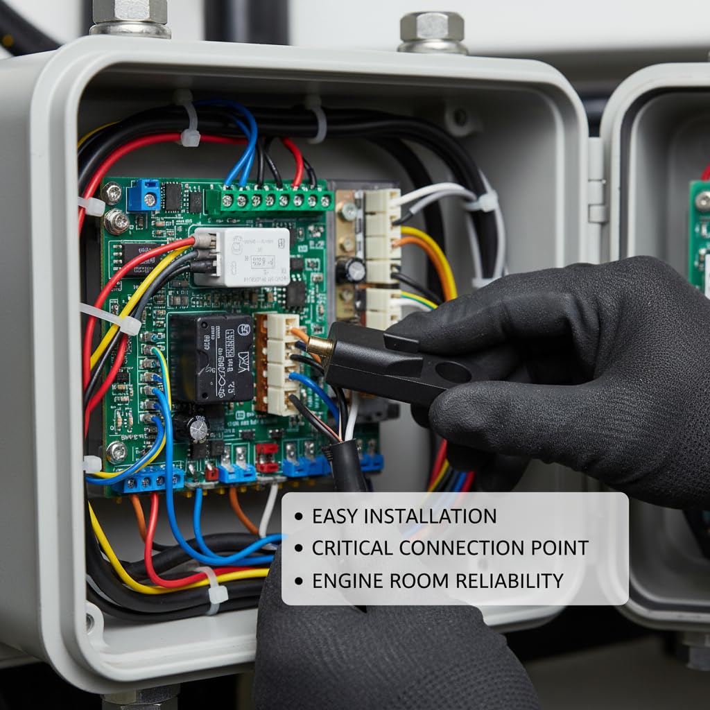 Outboard Control Box Cable End Connector ABS Copper Replacement for Throttle and Shift Control Box Cable Connection 2pcs 67275-95600