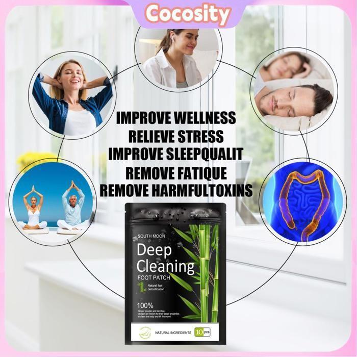 Coussinets de pieds - COCOSITY - Patch de soin en bambou - 20 pièces - Vegan - Noir