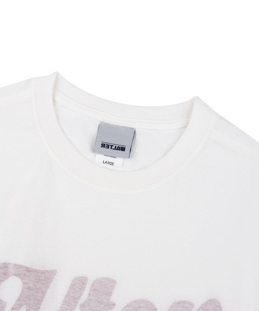 ALTER STUDIO Retro Reverse Print T-Shirt_White