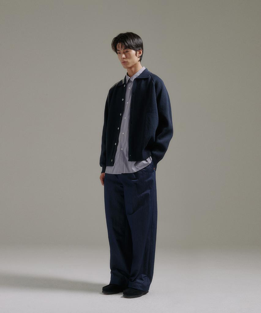 BLANKROOM Raglan Collar Cardigan_Navy