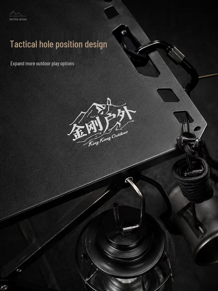 Lightweight Carbon Steel Folding Tactical Table for Camping & Picnics