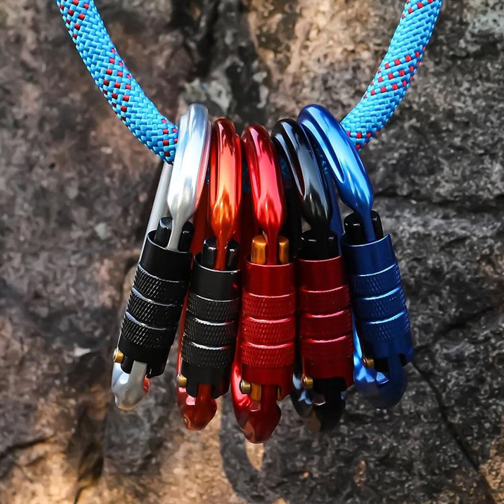 Cârlige pentru carabinier în formă de O din aluminiu 25KN Blocare de siguranță automată Adventure Camping Cataramă Clip Gear.