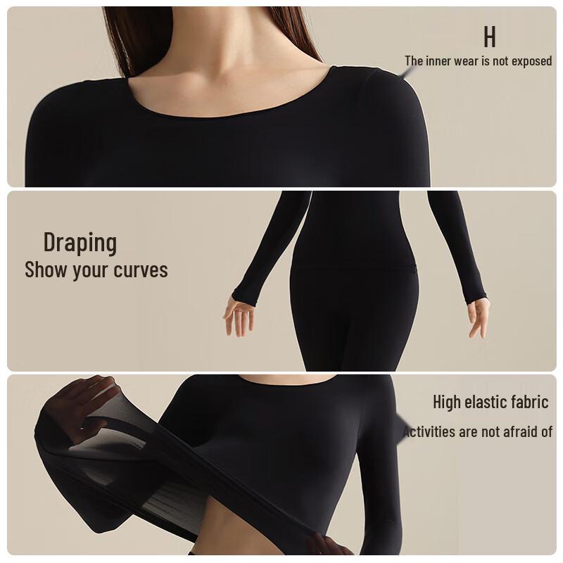 GUJIN Women's Ultra-Thin Seamless Thermal Base Layer Set