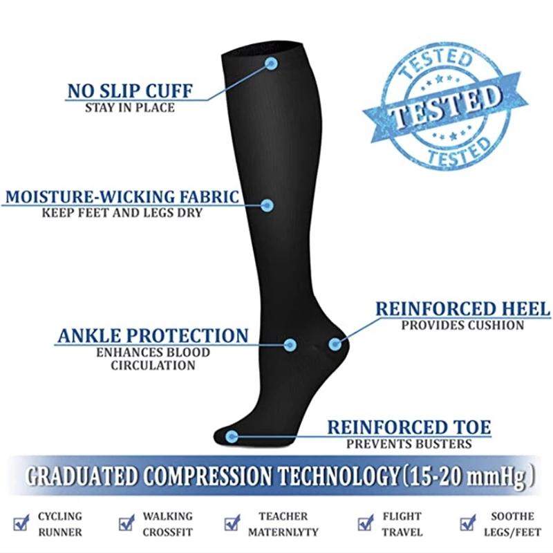 Ocks Men Women Flight Travel Elastic Tube Nurse Edema Pregnant Varicose Veins Hiking Running Marathon Socks 2027