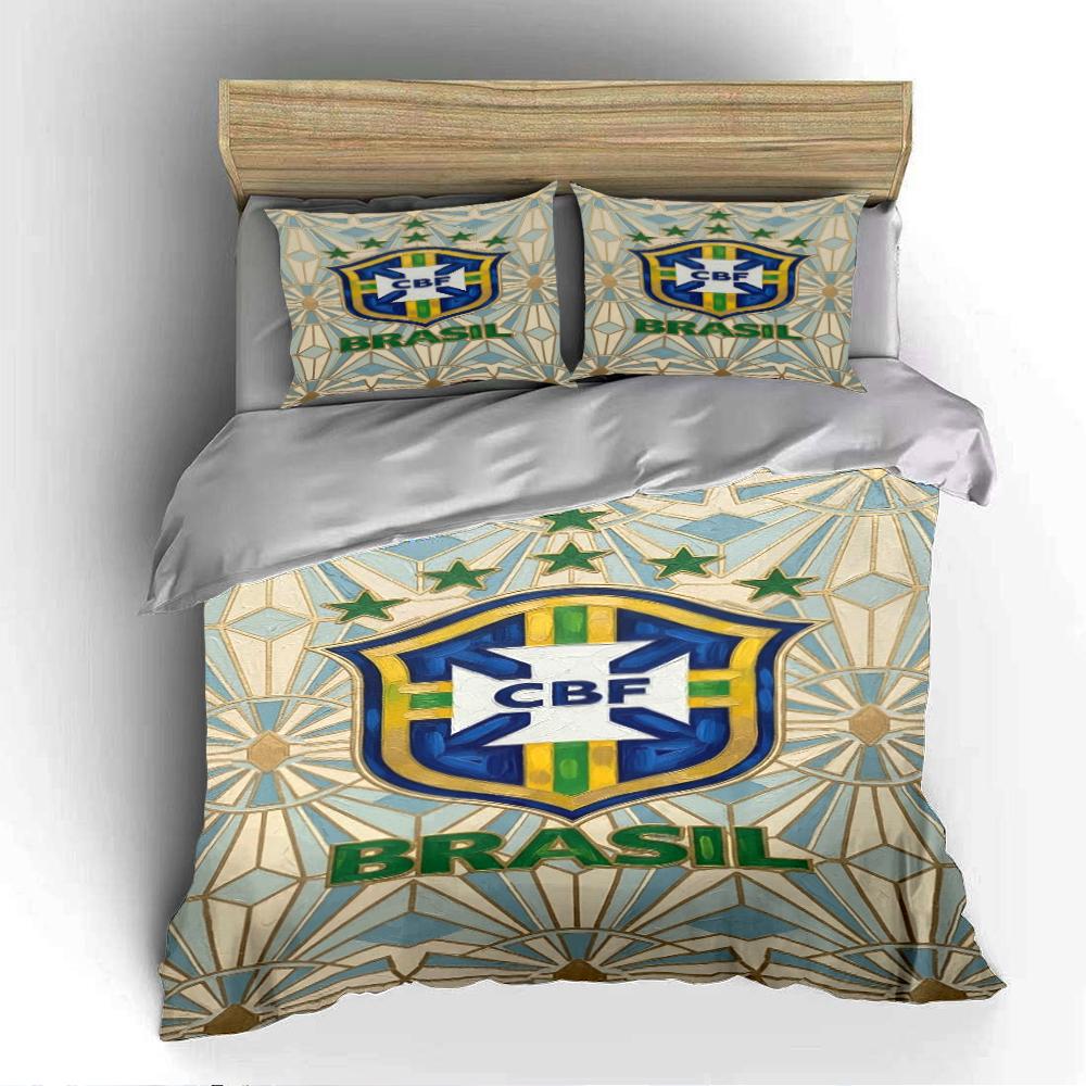 Brazil CBF Emblem Bedding Set Bedding Duvet Cover Set Duvet Cover Pillowcases Home Decor (1 * Duvet Cover 2 * Pillowcases, without duvet insert)