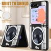 Vintage Camera Pattern Case For Samsung Galaxy Z Flip 8 7 6 5 Flip8 Flip7 Flip6 Luxury Leather Skin Hard Folding Phone Cover