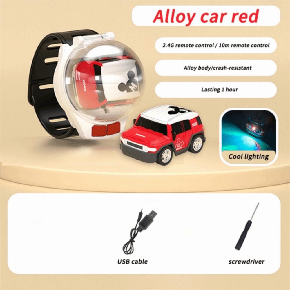 USB Charging Wireless Watch Car 2.4 GHz Mini Zinc Zinc Alloy Racing Funny Toy RC Car Boys Girls