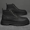 Fashion New Arrival Men's Motorcycle Boots Handsome Male Biker Boot Non-Slip Thick Sole High Top Shoes Comfy Casual Leather Short Botas