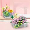 Flowers Succulents Bouquets Building Blocks Plants Succulent 3D Model Decoration DIY Mini Puzzle Assembled Children's Toy