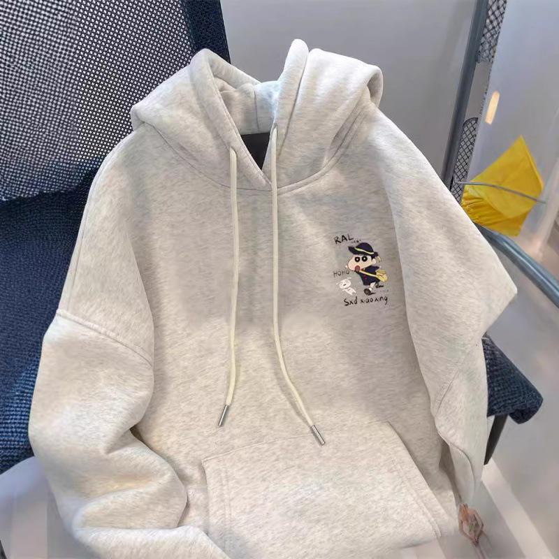 Women's Plus Size Chic Cartoon Print Hoodie - Versatile, Stylish, and Perfect for Spring.
