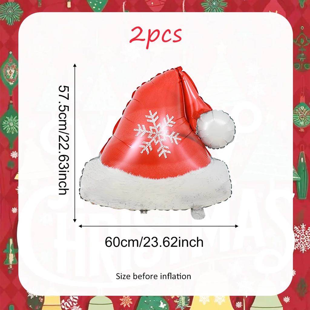 2/3pcs Christmas Balloons, Including Snowflake Santa Claus, Elk, and Christmas Hat Balloons, for Christmas Party Decorations