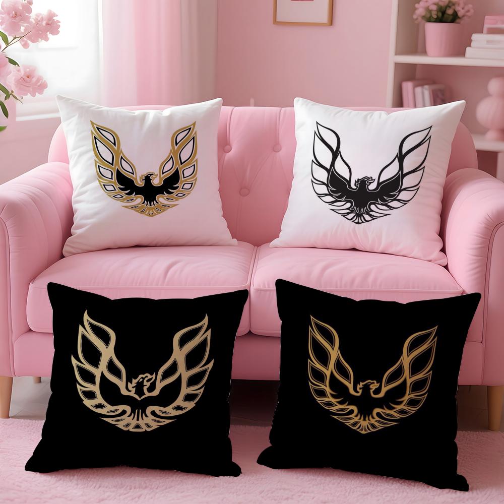 Golden P-Pontiac Cushion Cover Plush Fabric Soft Double-Sided Printed Sofa Pillow Case Colorfast Home Decor Gift