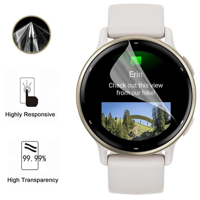 Screen Protector for Garmin Vivoactive 5 [6 Pack] Ultra Thin Resistant Protective Plastic Film Phonillico