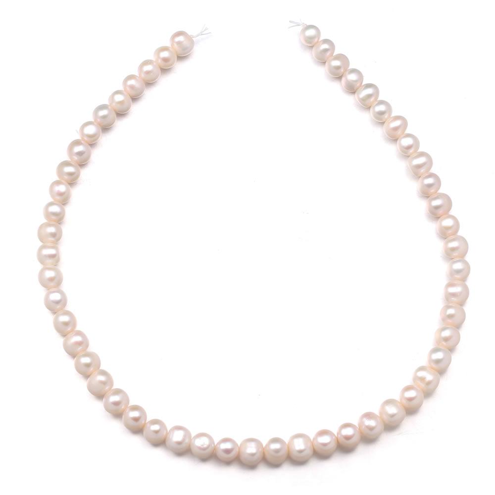

1String, 8-9mm White Natural Freshwater Pearls Beads for Jewelry Making DIY Necklace Supplies, Birthday Party Gifts for Women, 36cm 1String/8-9mm-36cm белый