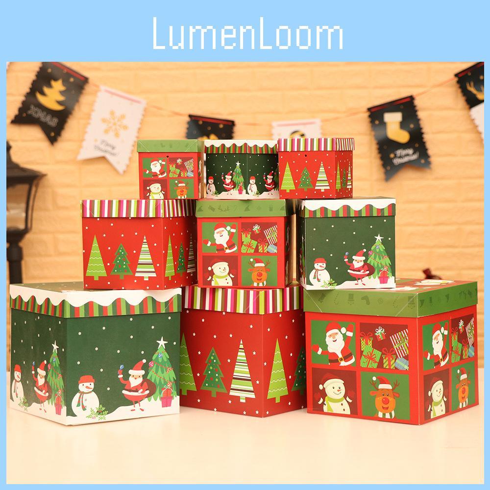 Whimsical Christmas Gift Boxes Set Of Three Perfect For Cozy Holiday Atmosphere