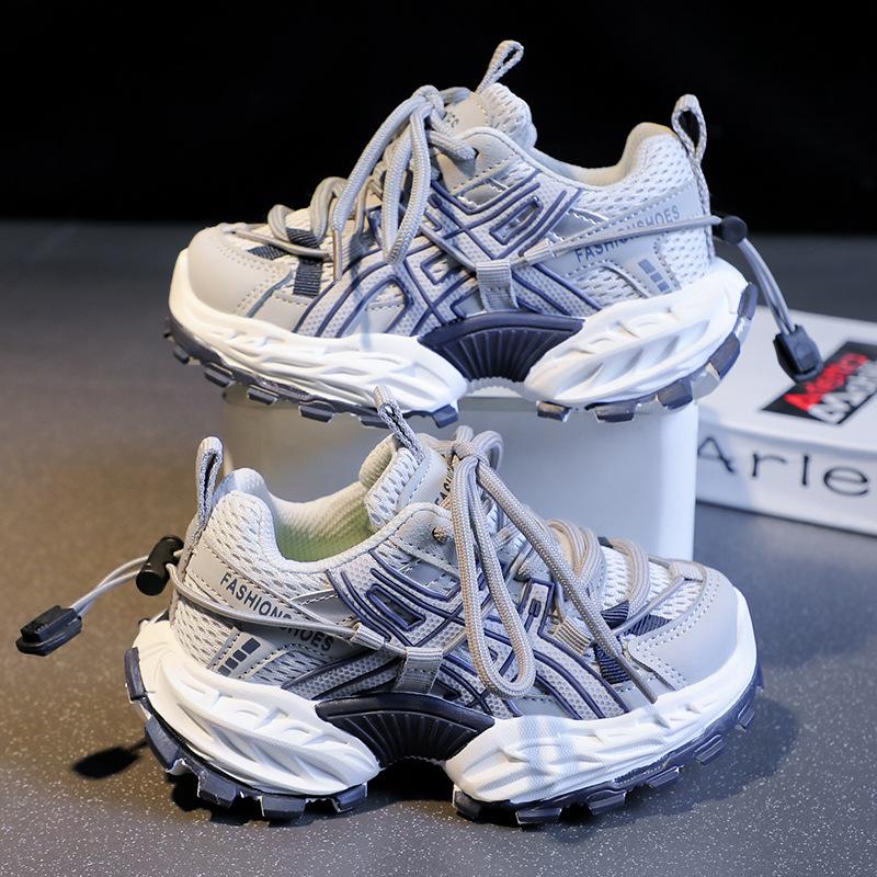 Fashionable boys' sneakers, new autumn Korean-style children's breathable running shoes, girls' stylish dad shoes