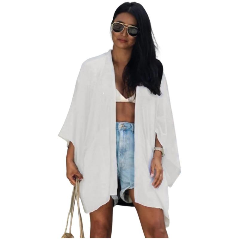 Cardigan Kimono Short Versatile Loose Cover Up  Seaside Vacation Sun Protection Shirt Shawl