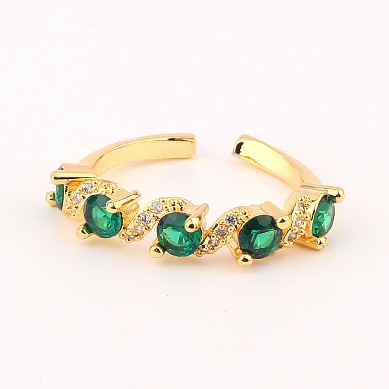 

41 Styles Charm Green CZ Rings For Women Fashion Luxury Cubic Zircon Wedding Band Iced Ring Gold Filled Jewelry Good Quality