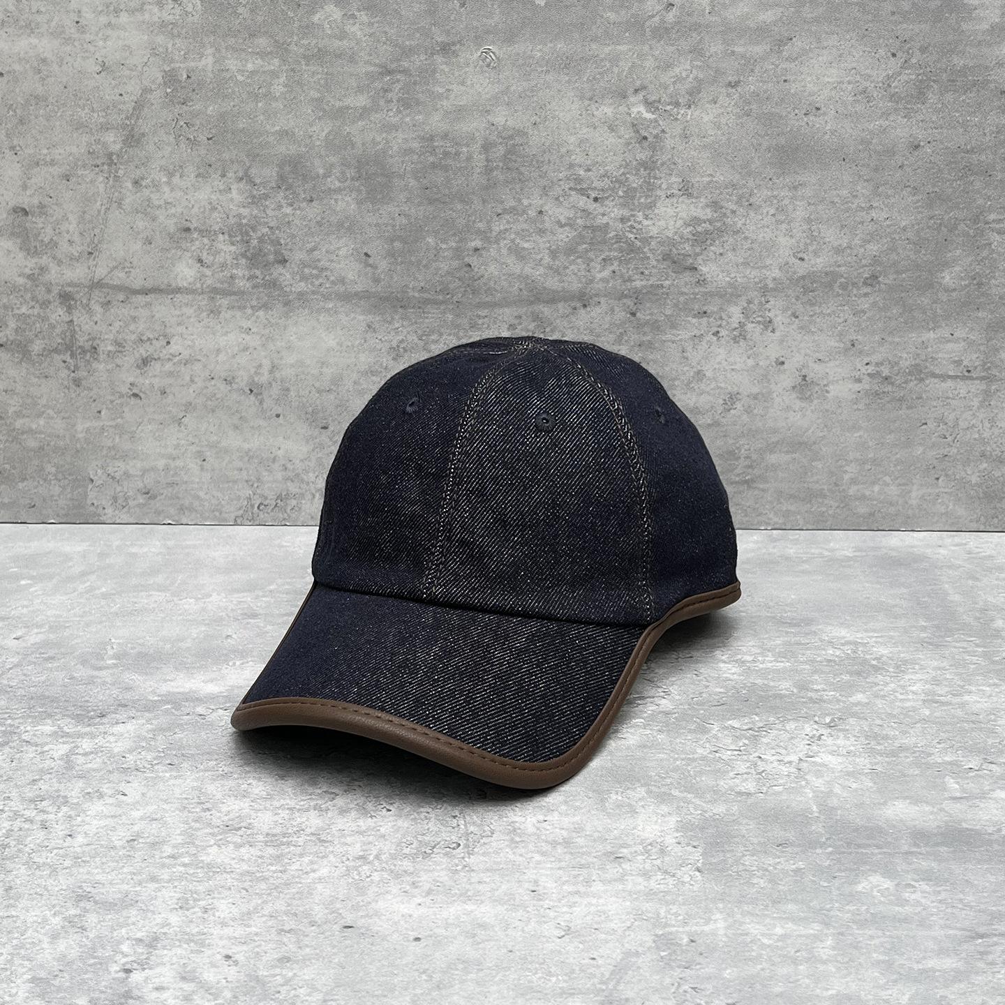 

Deep Version Hemming Dark Blue Denim Baseball Cap Men S And Women S Retro Autumn Face Cap M (56-58cm) premium quality