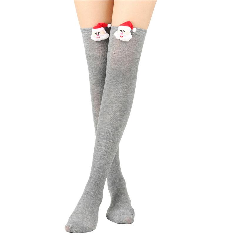Santa Claus Striped Socks Doll High Socks Over The Knee Socks Women'S Christmas Doll Stockings Party Long Socks
