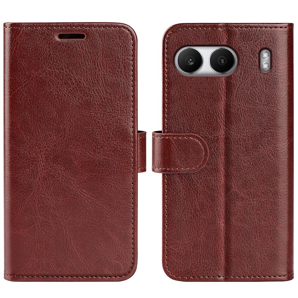 

For OnePlus Nord 4 Wallet Case Crazy Horse Texture Stand Leather Phone Cover Brown