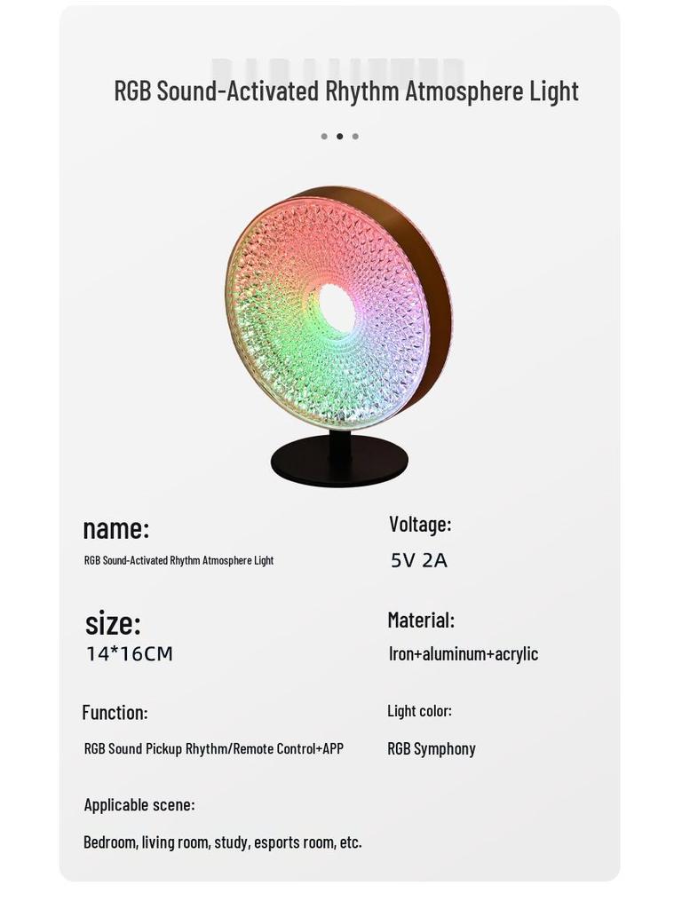 Buntes Sound-aktiviertes Rhythmuslicht: Musiksynchronisierte Nachtlampe für Schlafzimmer-Ambiente
