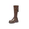 Brown Boots New Winter Velvet High Tube But Knee Thick Sole Thin Knight Boots