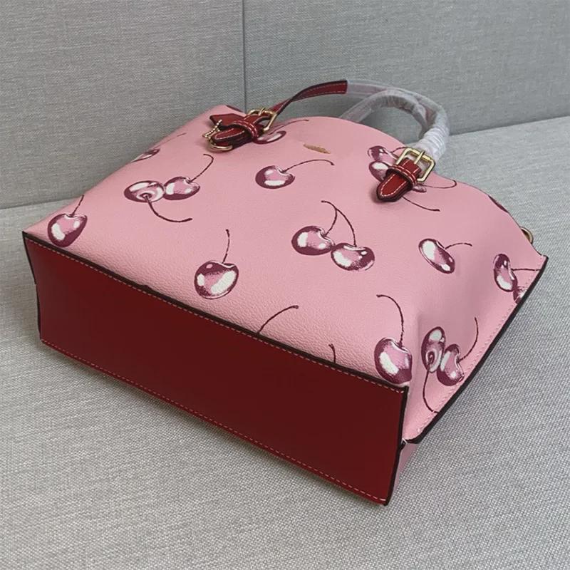 Sac fourre-tout rétro à imprimé cerises rouges « Mollie25 » (2024) - Style sandwich pour femme