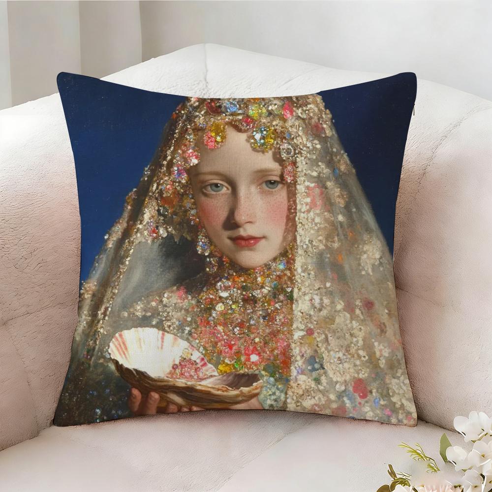 P-Pearl Girl Anime Pillow Case Pillowcase, Double-Sided Printed, Sofa Cushion, Bedroom Headboard Pillow