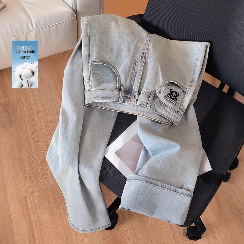 Женские широкие джинсы с высокой талией, вышивкой букв и эффектом потертости XL