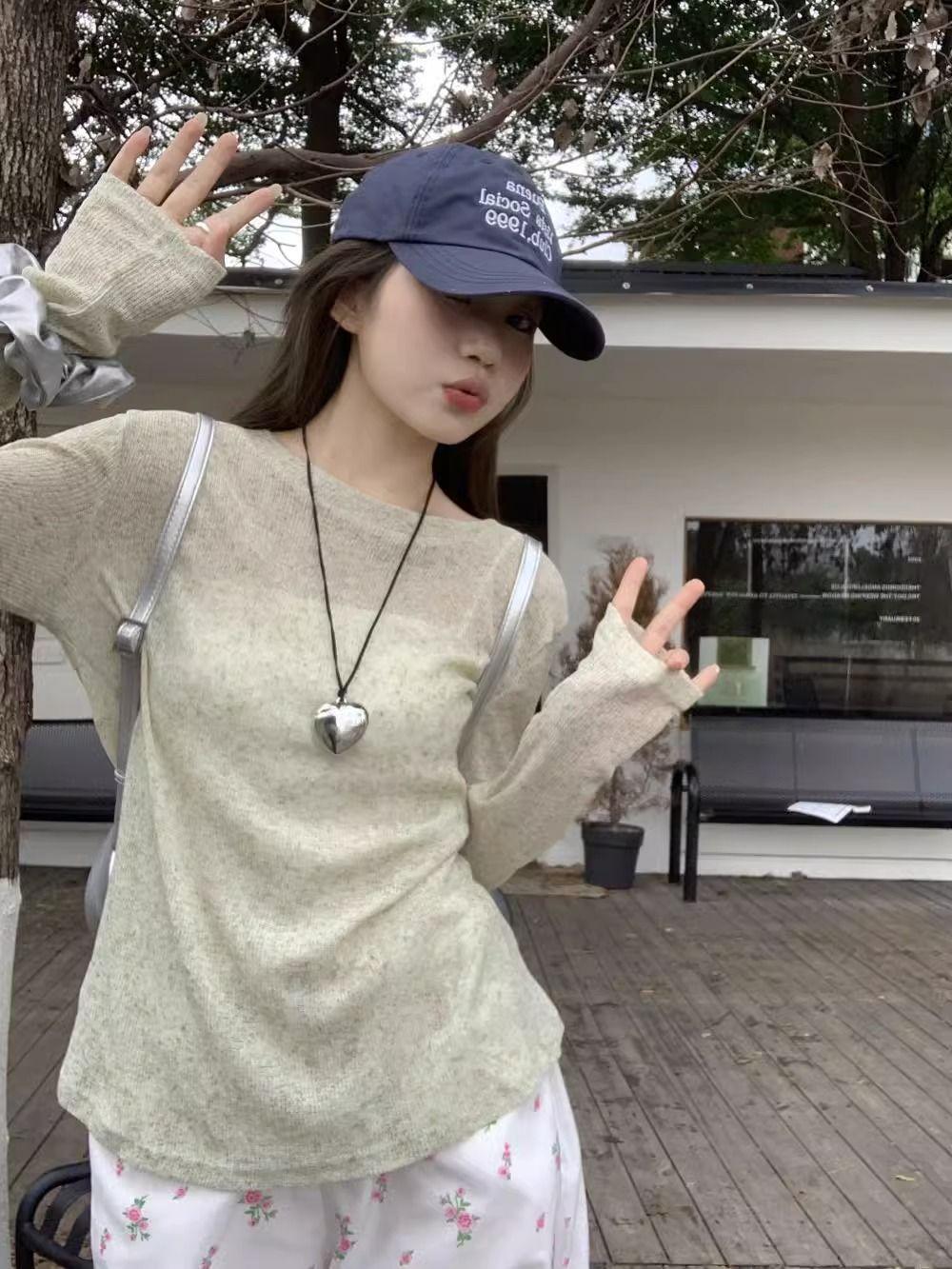 

Женский полупрозрачный легкий кардиган-футболка от солнца - издание для начала осени S зелёный