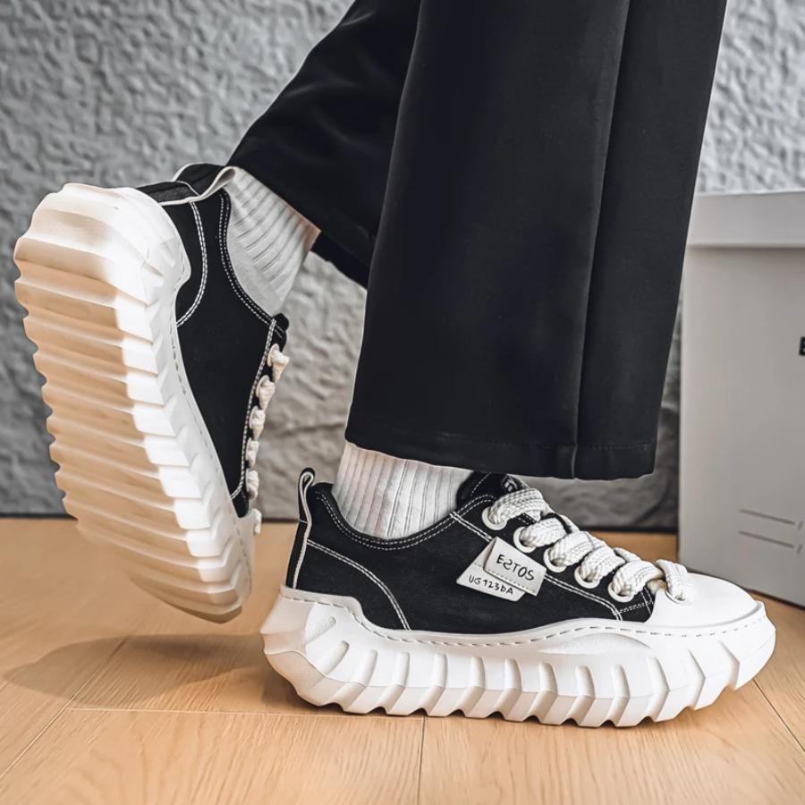 Classic Series Men's Large-sized Soft-soled High-heeled Canvas Casual Sneakers Are Breathable,Fashionable and Versatile Sneakers