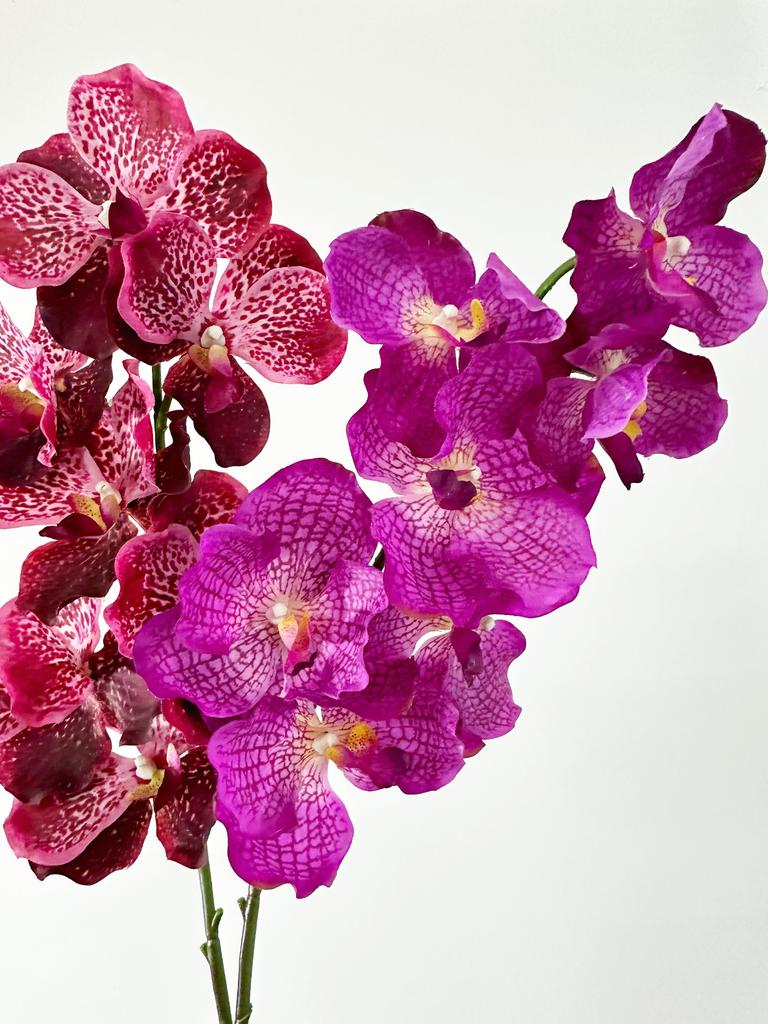 Artificial Vanda Orchid Flowers Real Touch Fake Orchid Folral Arrangement  Realistic Decorative Vanda Flower