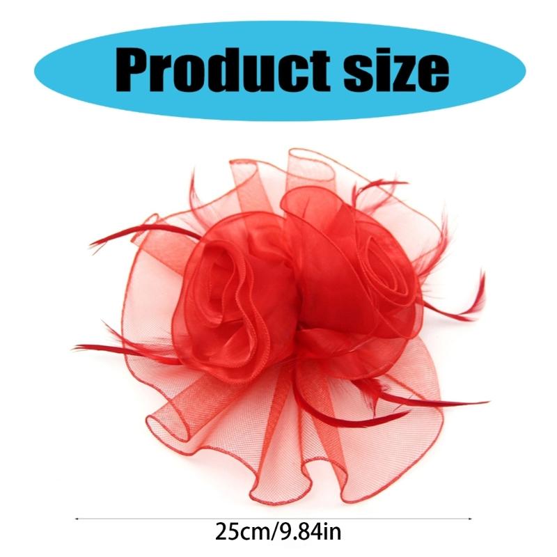 Teaparty Hat Cocktails Party Mesh Hat Hair Clip Female Mesh Flower Fascinator Hat Headpiece Role Play Accessory Headwear