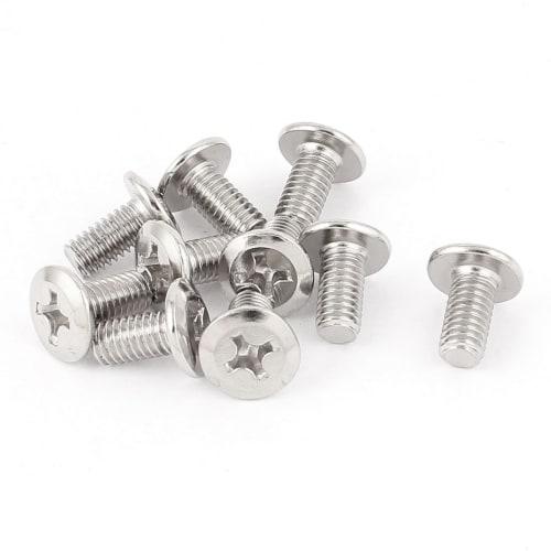 uxcell Phillips Flat Head Bolts, M6x12mm Male Thread, for Double Beds, Furniture, TV Racks, and Wall Mounting, Pack of 10