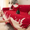 Christmas Style Thick Chenille Sofa Towel Autumn and Winter Anti Slip Sofa Blanket for Home Soft Anti-Dirt Corner Couch Covers