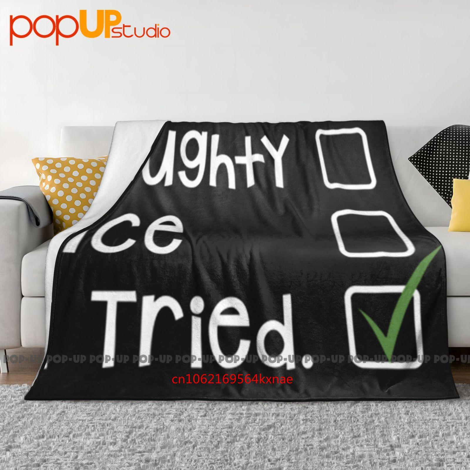Naughty, Nice, I Tried Ultra-Soft Blanket Quilt Winter Sofa Cover Bed Covers 30x40in