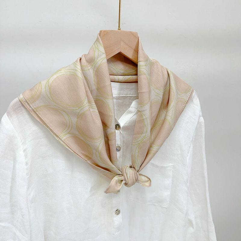 Clearance Welfare Retro Linen Square Scarf Literary And Versatile Women'S Summer Neck Protection Cotton And Linen Small Silk Scarf Scarf Printed Model
