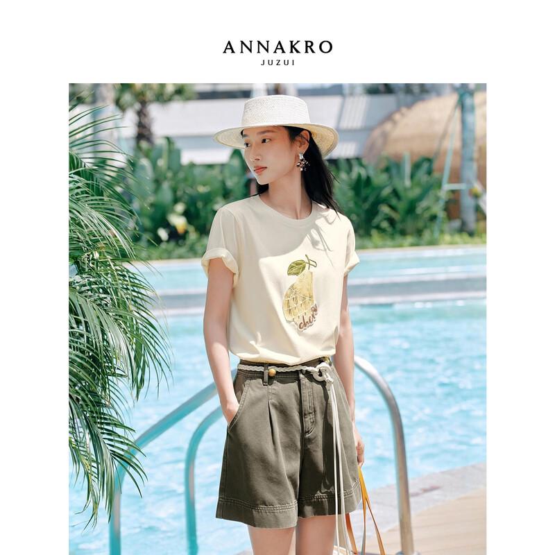 JUZI ANNAKO Women s Cooling Fruit Embroidery T-Shirt XL
