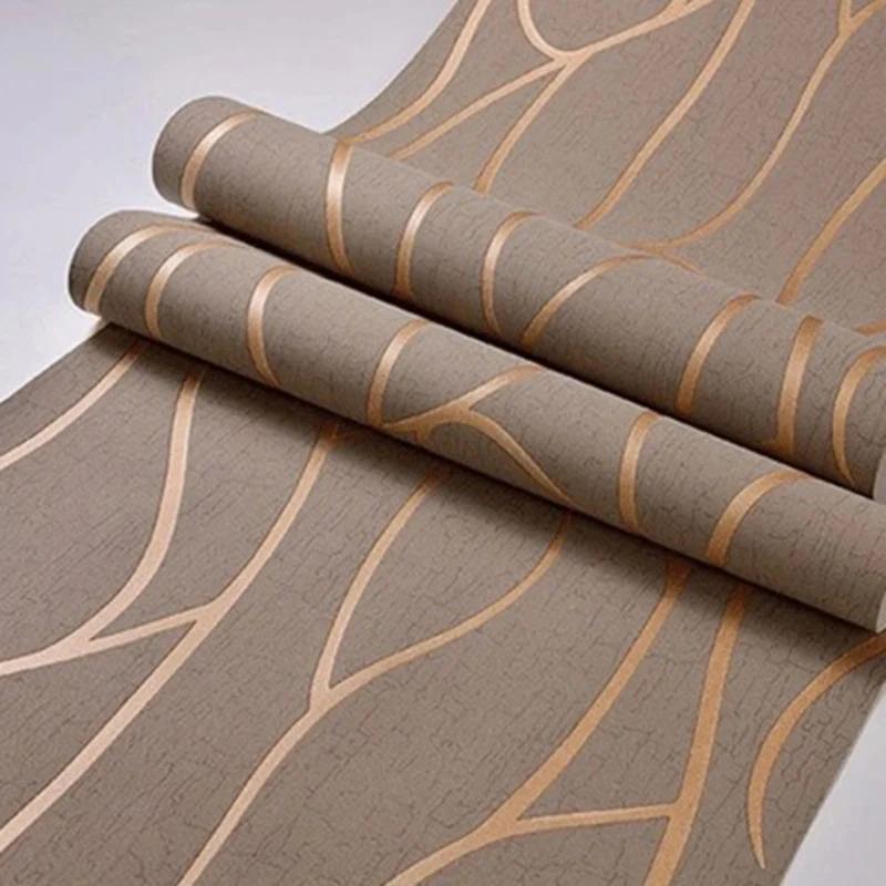 Background Wallpaper Room Decoration 53cm Wall Stickers Thickened Bedroom Curve Stripes Moisture-proof Non-woven European Modern