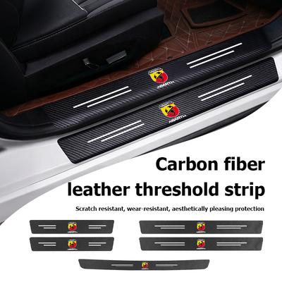 Carbon Fiber Car Threshold Strip Protective Cover Anti-Collision For Abarth FR FIAT 500 595 695 124 Bravo Linea Siena Panda