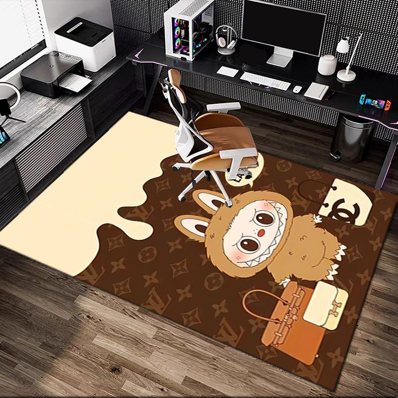 1pc LABUBU Printed Chair Rug for Home Office Use, Living Room Kitchen Game Room Area Carpet