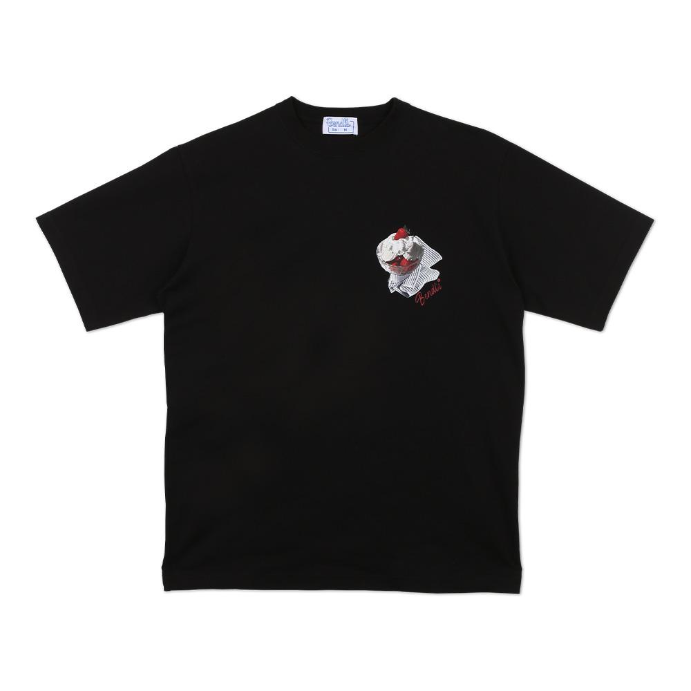 Bendles Strawberry & Vanilla Ice Cream T-Shirt - Black Black/S
