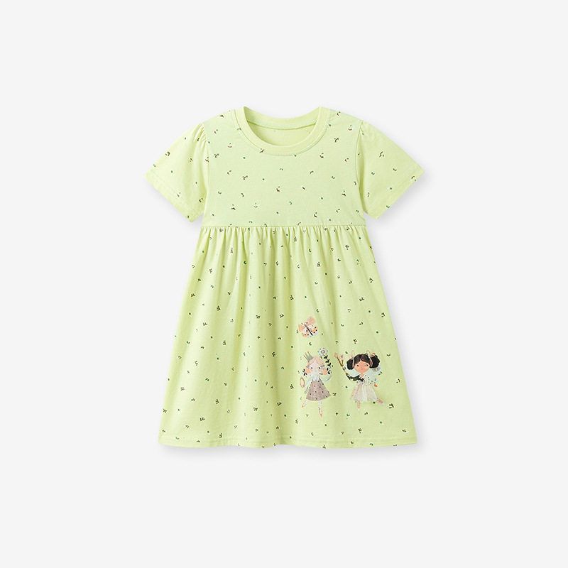 Little Maven Girls  Dress, New Summer European and American Style Children s Dress, Cute Cartoon Fashionable Children s Dress S 3230 2Y (90cm)