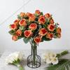 Artificial Flowers Silk Rose Bouquet Home Room Decora Table Garden Eucalyptus Leaves Festival Fake Plants Wedding Party Diy Gift