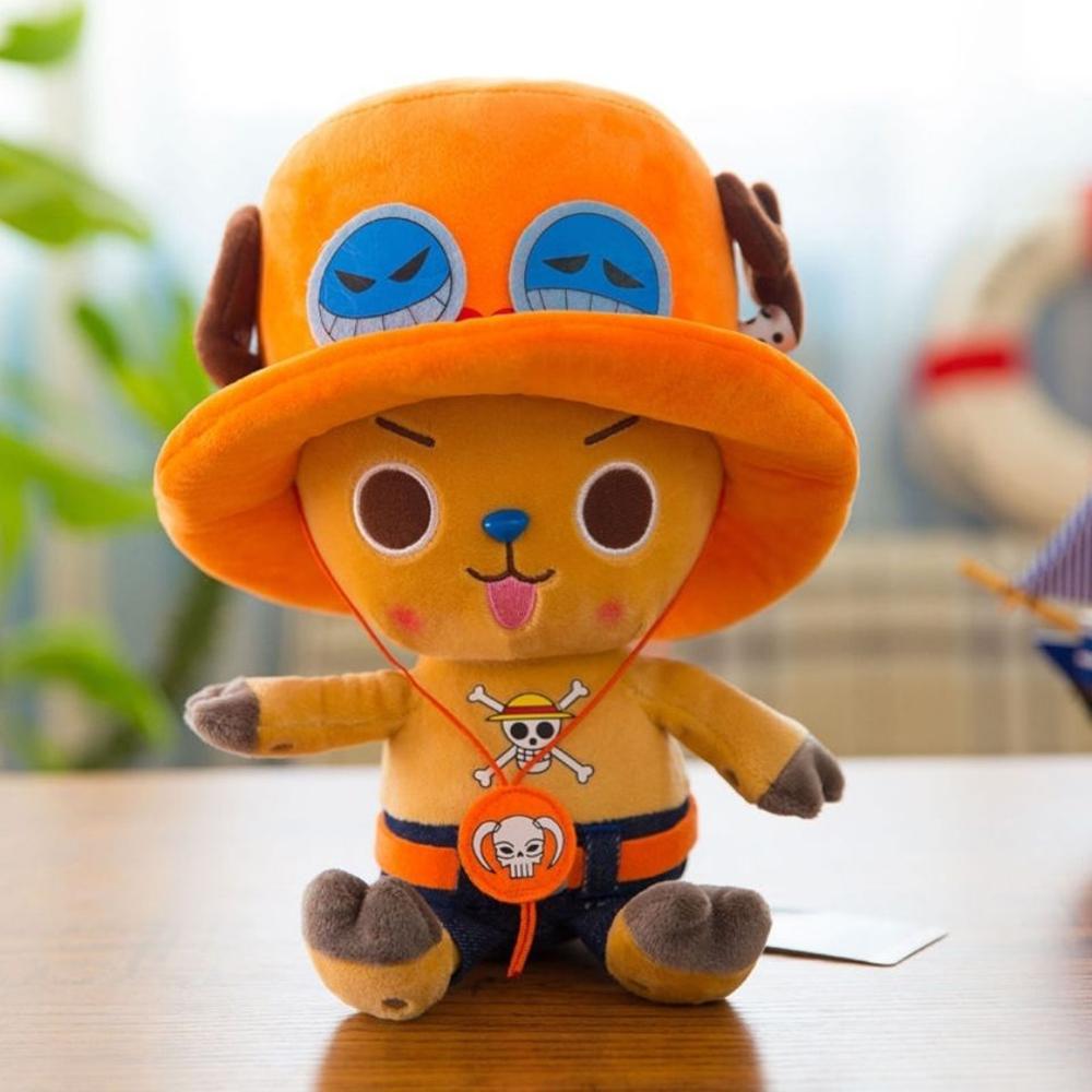 14-20cm One Piece Japan Anime Plush Toys Luffy Chopper Ace Figure Stuffed Dolls Cute Cartoon Doll Children Xmas Gifts