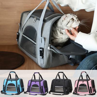 Dog Carrier Bag With Thick Cotton Cushion Pet Aviation Backpack Portable Travel Bag Breathable Foldable Shoulder Bag