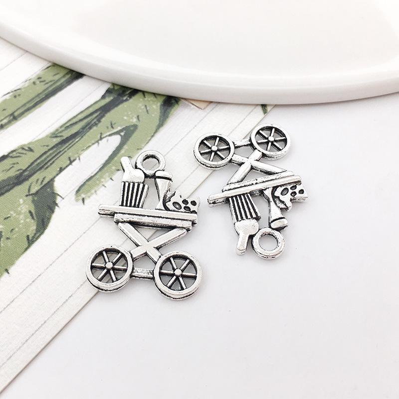 Red Wine Wheat Ear Pendant for DIY Tibetan Silver Jewelry: Earrings, Bracelet, Necklace