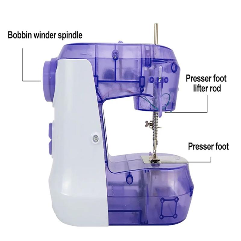 Good-Portable Electric Sewing Machines Household Sewing Machine With Light And Speed Control For Beginner DIY Sewing EU Plug