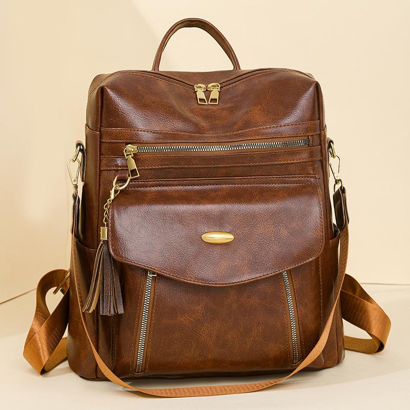 A High-end Soft-leather, Large-capacity Business Commuting Travel Backpack